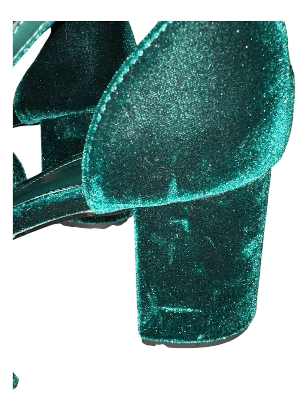 J. Crew Teal Velvet Bow Platform Heels